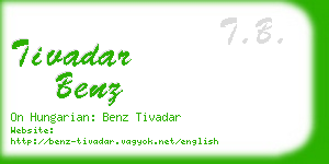 tivadar benz business card